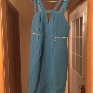 Lane Bryant Green Strappy Retro Dress